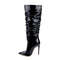 Botas Stiletto de Punta Plisada para Mujer - Tacón Alto Elegante