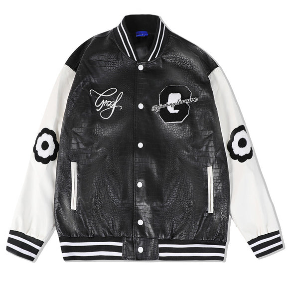 Chaqueta de Cuero PU Acolchada Estilo Casual Americano