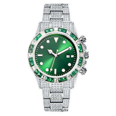 Reloj de Cuarzo Luminoso con Diamantes y Patrón Solar Bicolor - Image 10