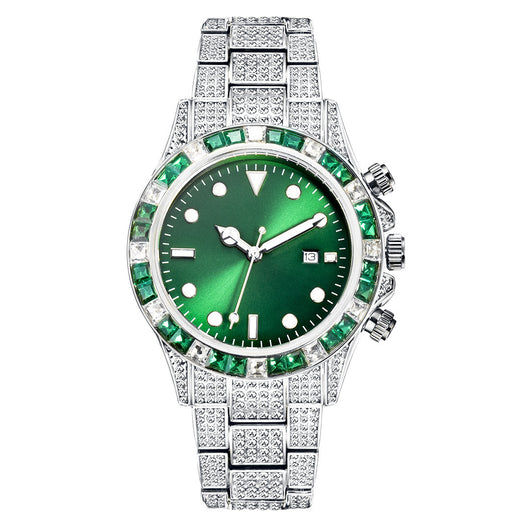 Reloj de Cuarzo Luminoso con Diamantes y Patrón Solar Bicolor - Image 10