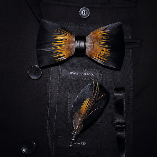 Broche Moño de Plumas para Padrino - Flor de Solapa Elegante - Image 21