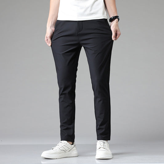 Pantalones Casuales Elásticos para Hombre - Estilo Preppy en Múltiples Colores