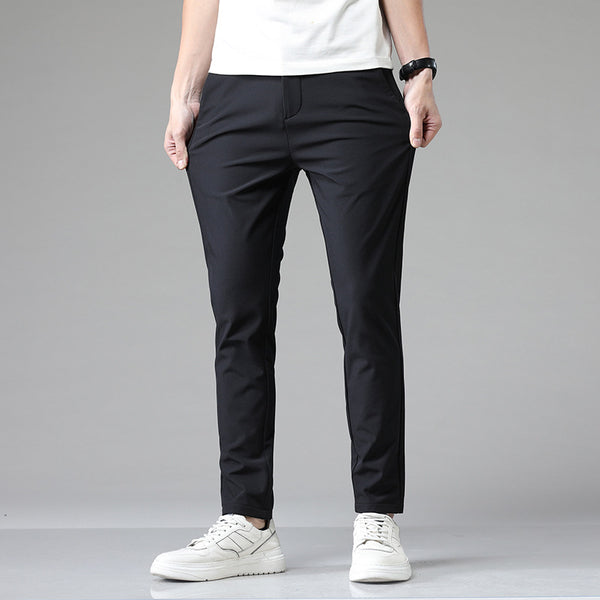 Pantalones Casuales Elásticos para Hombre - Estilo Preppy en Múltiples Colores