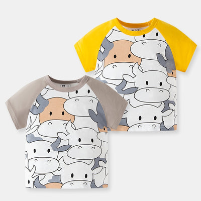 Pijama de Algodón Puro Estampado con Vaca para Bebé - Colección Verano