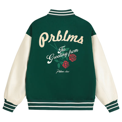 Chaqueta Deportiva Bordada con Rosas - Estilo Urbano Oversized - Image 4