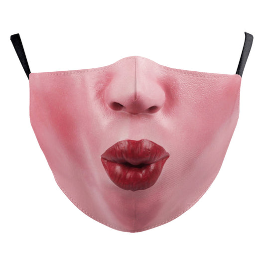Halloween funny face mask with a digital print of a nose and two large buck teeth, featuring black ear loops. - Image 24