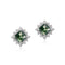 Light Luxury Green Moss Square Water Plants Agate Stud Earrings Green Moss Stone 925 Sterling Silver