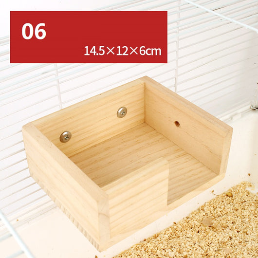 Plataforma de Madera Natural con Columpio y Cerca para Hámster - Image 7