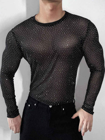 Playera Manga Larga Malla Translúcida Slim Fit - Image 2
