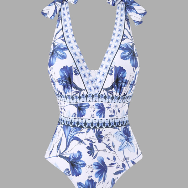 Traje de Baño Elegante Estilo Europeo con Falda Chifón
