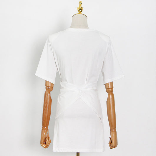 Blusa Casual de Cuello Redondo con Tirantes Irregulares - Image 14