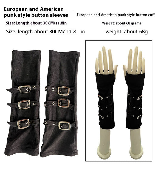 Guantes Punk Kunoichi Dedos Libres Negro Intenso - Image 11