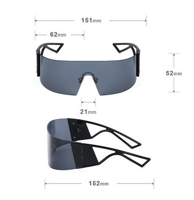 White one-piece cycling sunglasses with mirrored silver lenses and a sporty, futuristic design. - Image 9