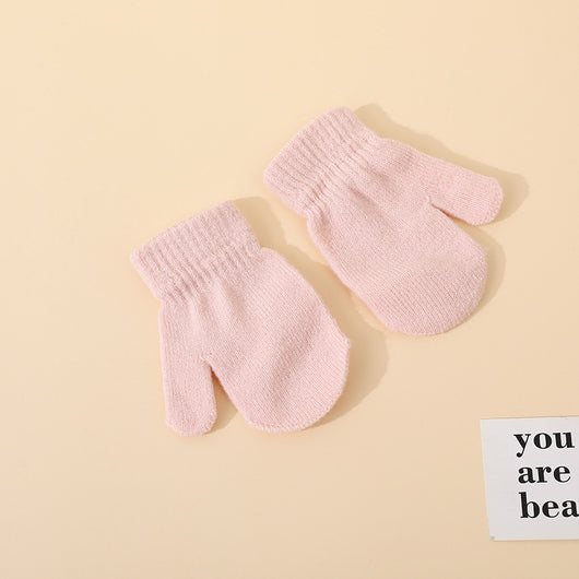 Conjunto de Gorro y Guantes de Lana para Niños y Niñas con Diseño de Doble Bola - Image 12