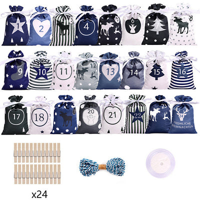 Set de Bolsas de Regalo Calendario Navideño en Satén - Image 9