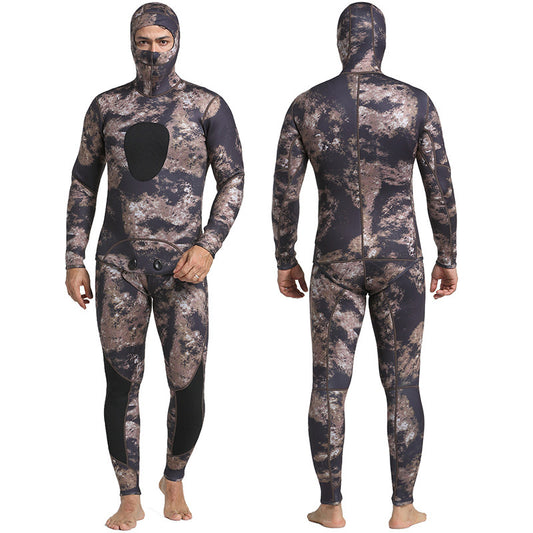 Traje de Neopreno Camuflaje 3MM Dividido - Dos Piezas con Capucha - Image 2