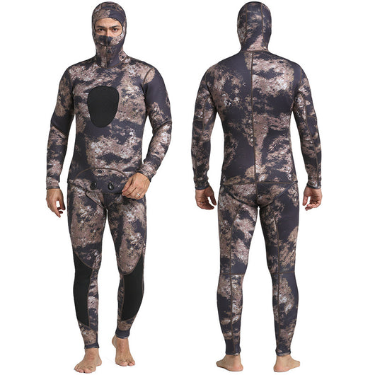 Traje de Neopreno Camuflaje 3MM Dividido - Dos Piezas con Capucha - Image 2