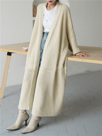 Cardigan Oversized de Punto Grueso Talla Grande - Image 4