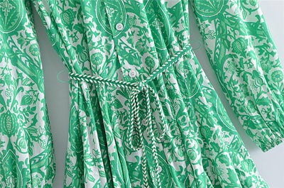 Vestido Camisero Estampado con Cordones Reforzados para Mujer - Image 4