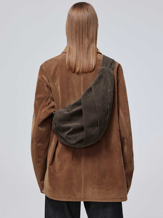 Bolsa Bandolera de Gamuza con Pliegues para Hombre - Image 3