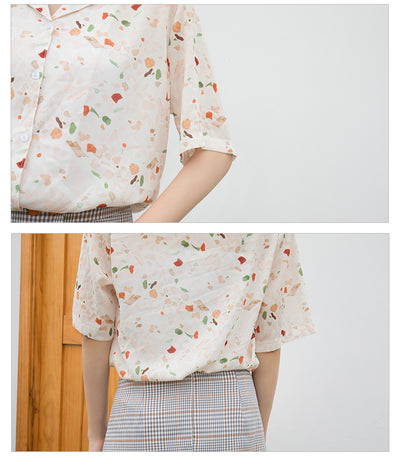 Blusa Retro de Chifón Floral para Primavera y Verano - Image 13