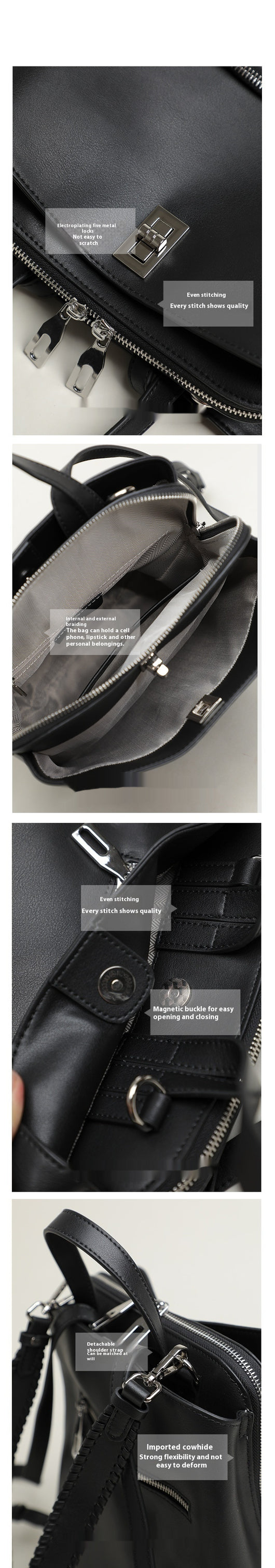 Mochila de Cuero Genuino con Cierre de Cremallera - Image 15