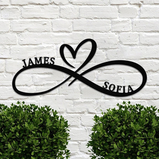 Letrero Personalizado Símbolo Infinito Amor con Nombres para Bodas - Image 2