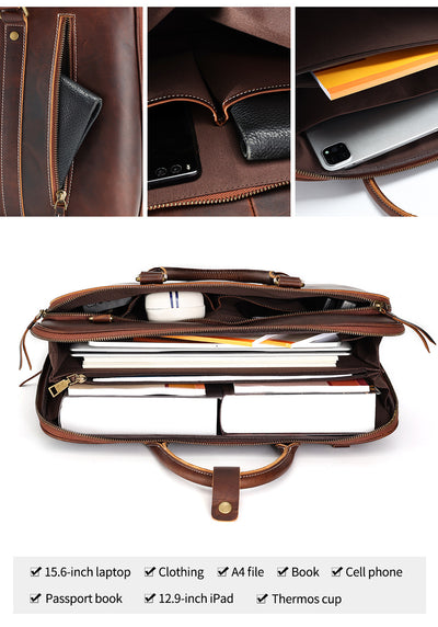 Bolso Mensajero de Cuero Genuino para Hombre - Maletín Ejecutivo Premium - Image 11