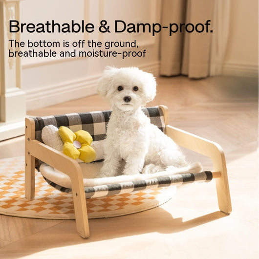 Cama de Madera Desmontable para Mascotas con Casa para Perro Lavable - Image 3