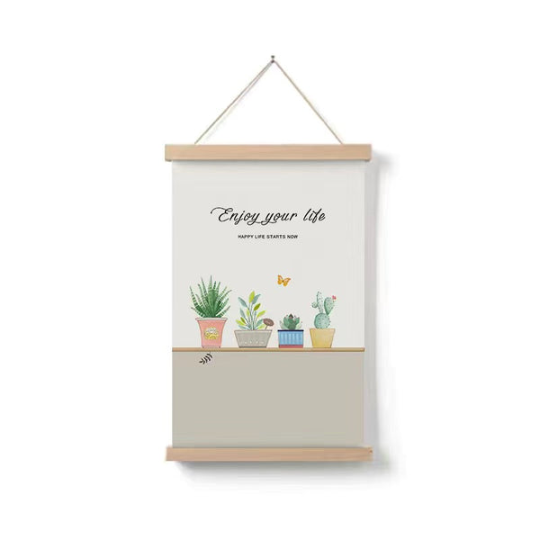 Cuadro Decorativo Plantas Verdes Diseño Infantil en Madera Maciza - Image 12