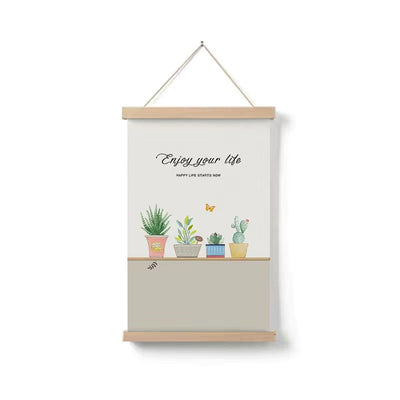Cuadro Decorativo Plantas Verdes Diseño Infantil en Madera Maciza - Image 12