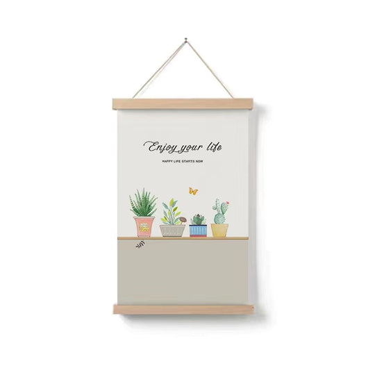Cuadro Decorativo Plantas Verdes Diseño Infantil en Madera Maciza - Image 12