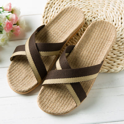 Sandalias y Pantuflas de Lino Silenciosas con Suela Antideslizante - Image 8