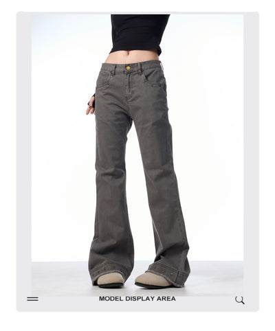 Pantalones Skinny Retro Talle Alto Elásticos con Bota Acampanada para Mujer - Image 9