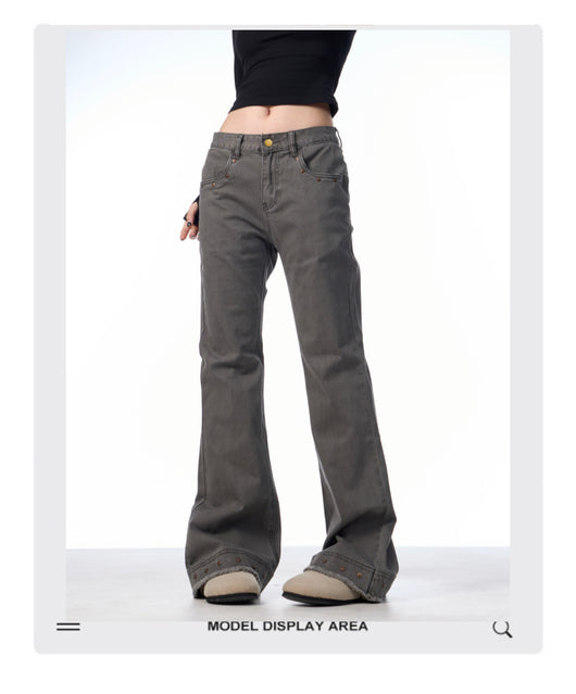 Pantalones Skinny Retro Talle Alto Elásticos con Bota Acampanada para Mujer - Image 9
