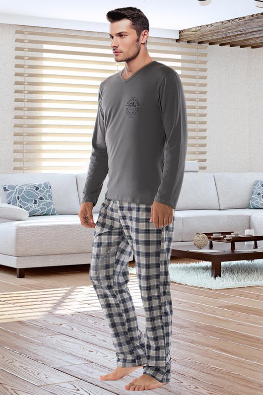 Pijama Largo de Algodón para Hombre - Comodidad Casual - Image 7