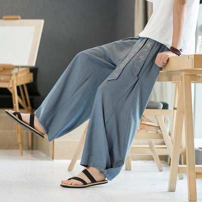 Pantalones Casuales con Bordado Artesanal Chino - Image 3