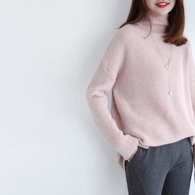 Suéter Tejido de Manga Larga Oversized con Diseño Minimalista - Image 2