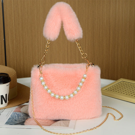 Bolso Bandolera de Peluche con Cadena de Moda - Image 8
