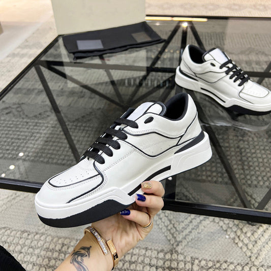 Zapatillas de Cuero Casual para Hombre - Sneakers de Invierno Transpirables con Cordones - Image 2