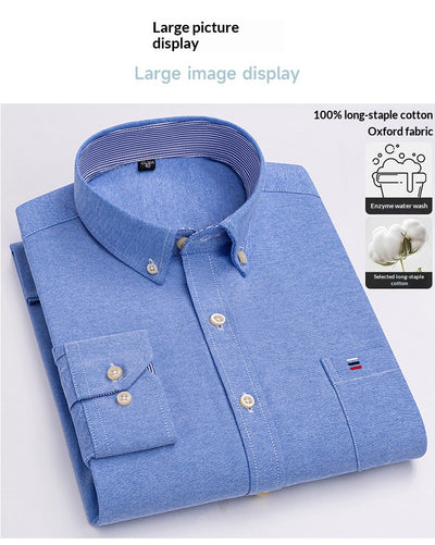 Camisa Cuadriculada Casual de Manga Larga para Hombre Talla Grande - Image 17