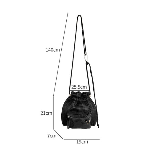 Bolsa Bucket de Malla con Cordón - Bolso Mensajero Chic para Mujeres - Image 10