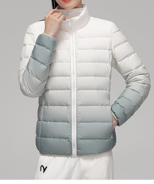 Chaqueta Acolchada Mujer Degradado Cuello Alto Elegante - Image 17