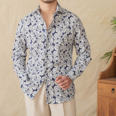 Cardigan Estampado de Manga Larga para Hombre