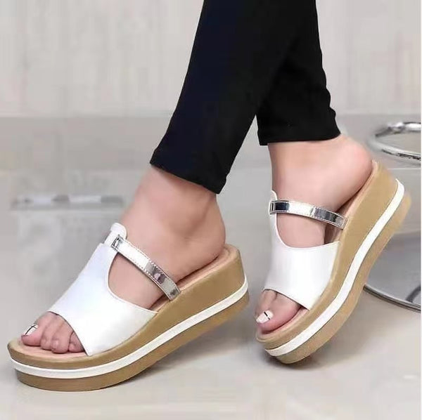 Pantuflas con Tacón Cuña y Suela Gruesa - Talla Grande
