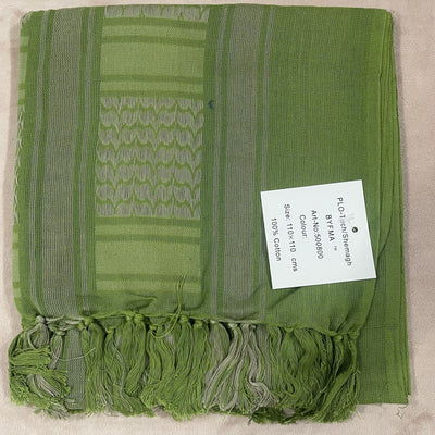 Black and grey patterned shemagh scarf made of 100% cotton, featuring geometric designs and tassels. - Image 12