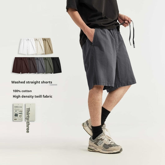 Shorts Rectos Lavados Ecoamigables - Comodidad Sostenible