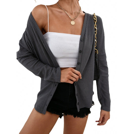 Cardigan Casual de Punto con Cierre de Un Solo Botón - Image 3