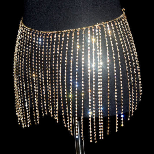 Falda Danza Vientre Lentejuelas Flecos Brillante
