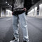 Jeans Rectos Desgastados Efecto Vintage